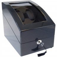 Mele & Co. High Gloss Black 7.5 x 11 x 8.5 Composite Wood Watch Winder Box, Gustavo
