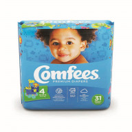 CMF-4 - Comfees Baby Diapers, Size 4, 31 count (x4)