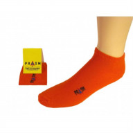PRASM (Premium Egyptian Cotton) MENS No-Show Ankle Socks - 3 PACK-Bright Orange