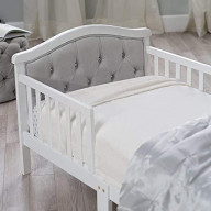 417 French White Padded Gray Toddler Bed