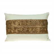 Parkland Collection Misty Transitional White Throw Pillow