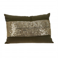 Parkland Collection Misty Transitional Olive Throw Pillow