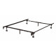 Pilaster Designs - 7-Leg Heavy Duty Adjustable Metal Bed Frame with Center Support Rug Rollers and Locking Wheels, Queen/Full/Full XL/Twin/Twin XL