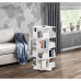 Hartwick 4 Tier Revolving Bookcase Tower Display Unit with 16 Shelves, White Wood, Contemporary