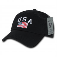 Relaxed Graphic Cap, USA Flag, Black