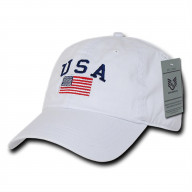 Relaxed Graphic Cap, USA Flag, White