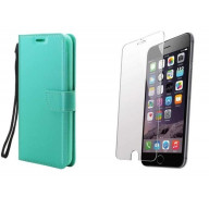 C2 Wallet Pouch, Teal and Tempered Glass, Clear - iPhone 8