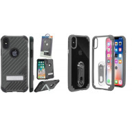 K1 Metal Kickstand and K3 Kickstand Clear Hybrid CASE - iPhone X, Grey