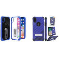 K1 Metal Kickstand and K3 Kickstand Clear Hybrid CASE - iPhone X, Blue