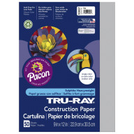 Tru-Ray Sulphite Acid-Free Non-Toxic Construction Paper, 76 lb, 12 x 18 Inches, Gray, Pack of 50