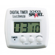 School Smart Count up/Count Down Timer, Digital, (1) AAA Battery, 2-3/4 in W X 2-3/4 in H X 1 in D