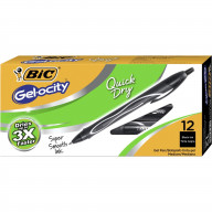 BIC Gel-ocity Quick Dry Retractable Gel Black Pack of 12