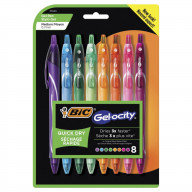 BIC Gel-ocity Quick Dry Retractable Gel Assorted Fashion Set of 8