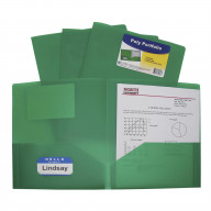 C-Line Poly Portfolio Folder, Letter, 2-Pocket, Green, Pack of 25