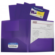 C-Line Poly Portfolio Folders, Letter, 2-Pocket, Purple, Pack of 25