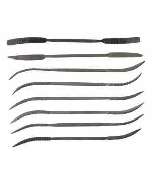 Jack Richeson Double Sided Student Rasp Set, 8 in L, Forged Steel, Black, Set of 8