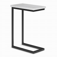 Skyler C Side Table with Marble Top in White