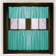 Greenish Turquoise 24 inch Cafe Curtains unlined