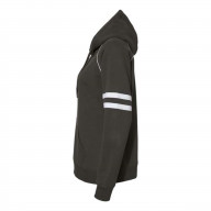 J. America Women's Varsity Fleece Piped Hooded Sweatshirt - Black, XL