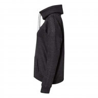 J. America Womens Mlange Fleece Cowl Neck Sweatshirt - Black, L