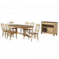 Sunset Trading Brook 8 Piece Double Pedestal Extendable Dining Set with Server