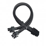 SST-PP07E-EPS8B, 4+4 pin black sleeve extension cable, 18AWG, black cable comb x 4