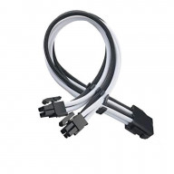 SST-PP07E-EPS8BW, 4+4 pin black-white sleeve extension cable, 18AWG, black cable comb x 4