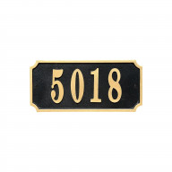 Waterford Rectangle Cast Aluminum Black With Gold Border Address Plaque