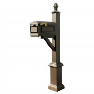 Westhaven System With Lewiston Mailbox, Square Base & Pineapple Finial In (Bronze)