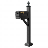Westhaven System With Lewiston Mailbox, Square Collar & Pineapple Finial In (Black)