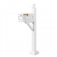 Westhaven System With Lewiston Mailbox, Square Collar & Large Ball Finial In (White)