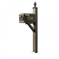 Westhaven System With Lewiston Mailbox, (3 Cast Plates) (No Base) Pineapple Finial In (Bronze)