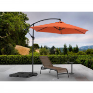 Aiden Outdoor Standing Umbrella, Polyester fabric in Orange, Steel stand, air vent, without flap...
