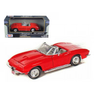 1967 Chevrolet Corvette Red Convertible 1/24 Diecast Car Model by Motormax