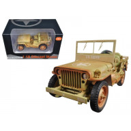 US Army WWII Jeep Vehicle Desert Color Weathered Version 1/18 Diecast Model Car by American Diorama