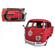 Volkswagen Type 2 (T1) Double Cab Pickup Truck Wax Red 1/24 Diecast Model Car by Motormax