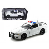 2013 Ford Mustang Boss 302 White Unmarked Police Car 1/18 Diecast Car Model by Shelby Collectibles