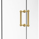 Contemporary 8 Inch Back to Back Shower Door Pull with Twisted Accent - 404T-8BB-UNL