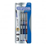 BAZIC Dayton Asst. Color Rollerball Pen w/ Metal Clip (3/Pk)