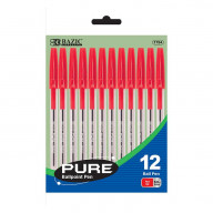 BAZIC Pure Red Stick Pen (12/pack)