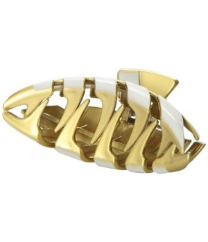 Caravan Extreme Fashion Design Gold And White Paints Combined On This Large Wing Hair Claw