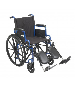 Blue Streak Wheelchair with Flip Back Desk Arms, Elevating Leg Rests, 20