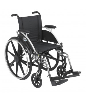 Viper Wheelchair with Flip Back Removable Arms, Desk Arms, Swing away Footrests, 12