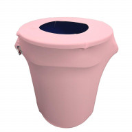 LA Linen Stretch Spandex Trash Can cover 32-Gallon Round,Light Pink