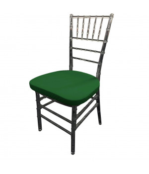 LA Linen Pack-4 Spandex Chiavari Chair Cushion Cover,Emerald Green