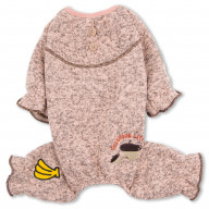 Touchdog Bark-Zz Designer Soft Cotton Full Body Thermal Pet Dog Jumpsuit Pajamas - Large - Pink