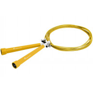 ProSource Speed Jump Rope 10 Adjustable Length, Plastic Handles, Fast Turning for Cardio, Boxing, Yellow