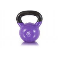 ProSource Vinyl Coated Cast Iron Kettlebells Color-Coded 5 to 45 lb. with Extra Large Handles for Home and Gym Workouts, Purple