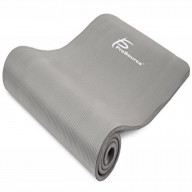 Prosource Premium 1/2-Inch Extra Thick 71-Inch Long High Density Exercise Yoga Mat with Comfort Foam and Carrying Straps, Grey