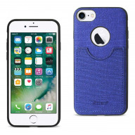 Reiko iPhone 8/ 7 Anti-Slip Texture Protector Cover With Card Slot In Navy